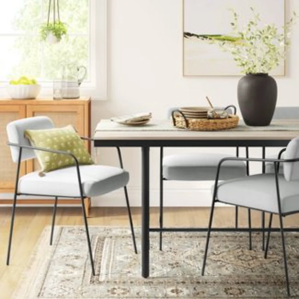 Smyth Metal Frame Upholstered Dining Chair Gray Threshold