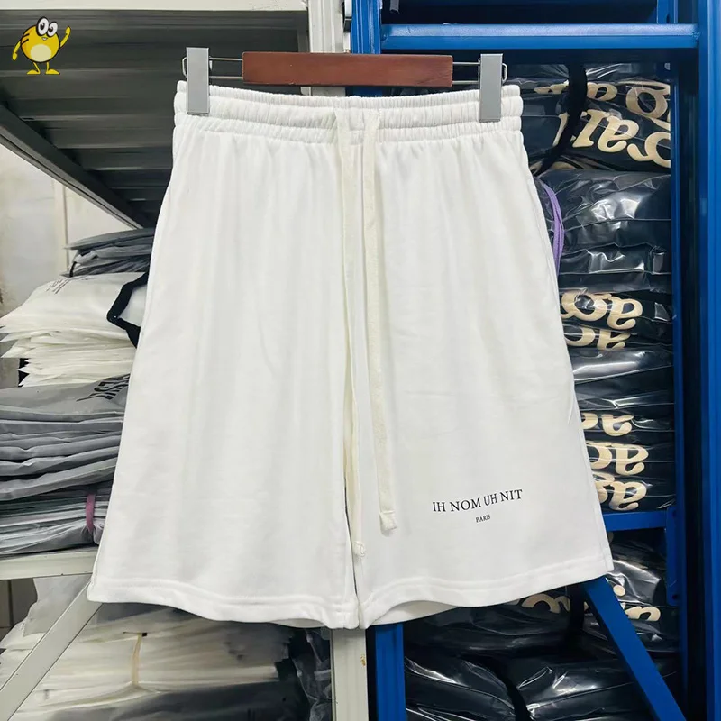 2024 Joggers IH NOM UH NIT Shorts Men Woman 1:1 Black White Hip Hop Summer Heavy Fabric Drawstring Breeches