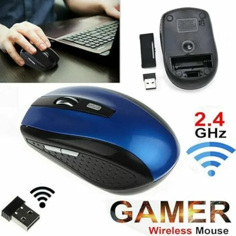 2.4GHz Wireless Mouse with USB Receiver Ergonomic Mouse with 1600 DPI Optical Resolution Compatible with Computer & Chromebook