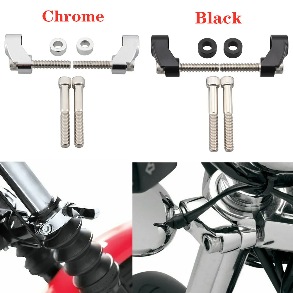 

Motorcycle 39mm /49mm Tubes Turn Signal Light Relocation Kit Front Indicator Mount Bracket For Harley Dyna Sportster XL883 FXR