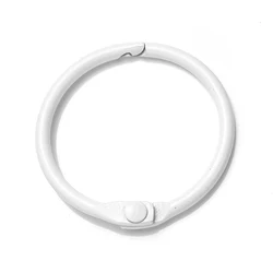 Set of 10 Colorful Metal Alloy O-Ring Keychain Jump Rings for DIY Jewelry and Crafts (White)