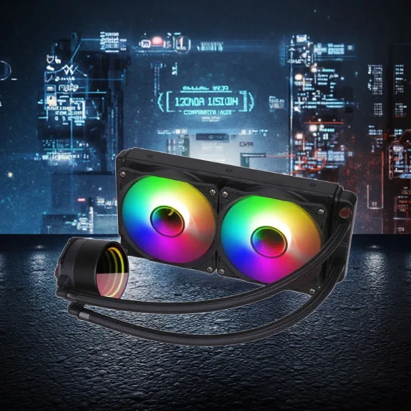 240mm ARGB AIO 수냉식 CPU 쿨러, 게이밍 데스크탑 컴퓨터 케이스용 라디에이터 팬