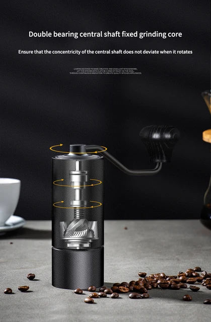 Manual Coffee Grinder with Nitrogen Steel Grinding Core Adjustable Thickness Hand-Operated Bean Grinder with Solid Wood Handle 6