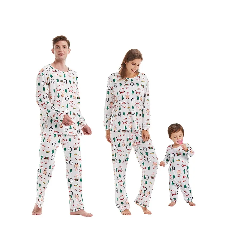 thumbnail image 1 of Pijamas familiares a juego para Navidad 2023, conjuntos para adultos y niños, tops y pantalones, conjunto de 2 piezas, pijamas navideños para mamá y yo, ropa de dormir, mono para bebé, 1 of 4