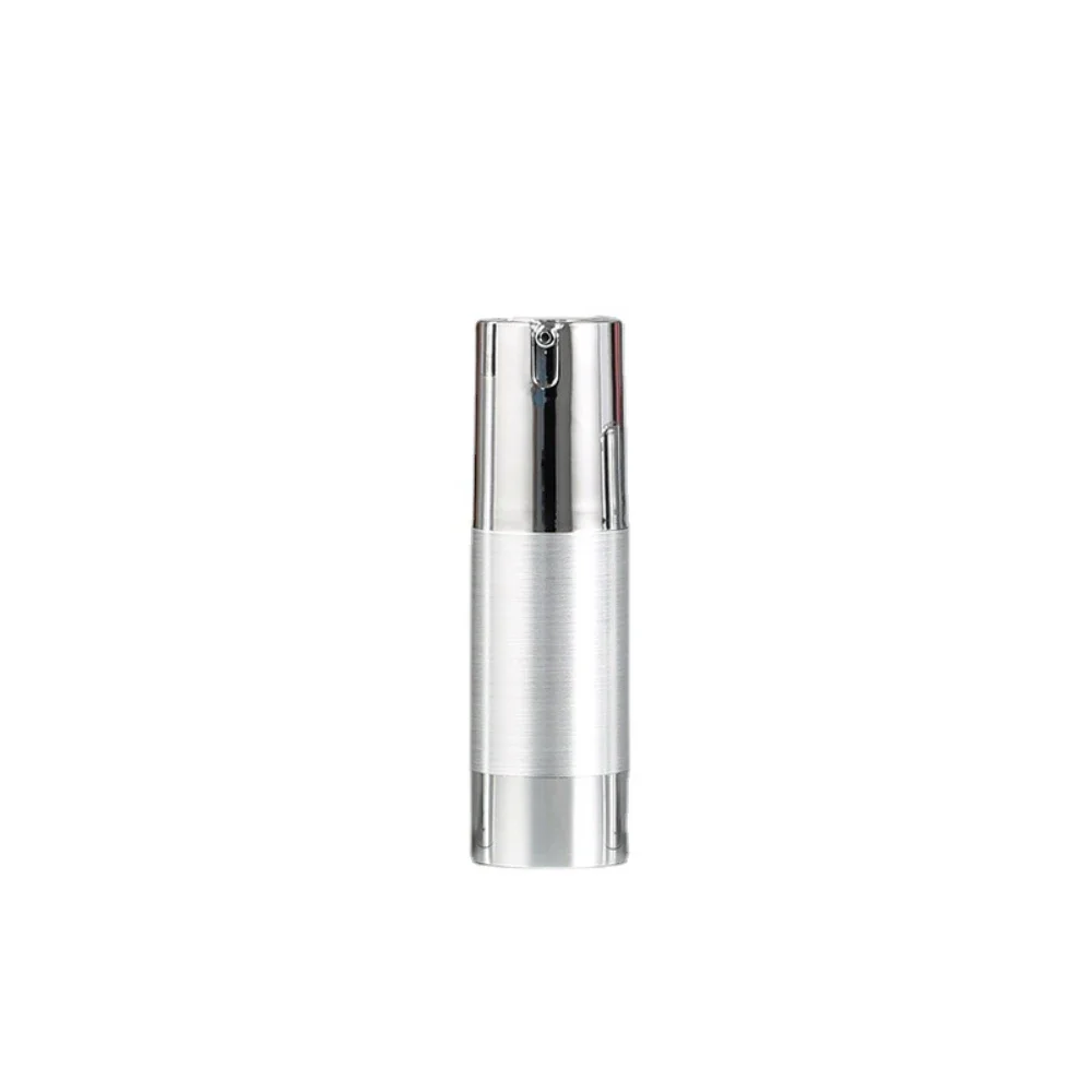 Silver Refillable Travel Lotion and Cream Dispenser - Airless Vacuum Pump Bottle, 15/30/50ml
