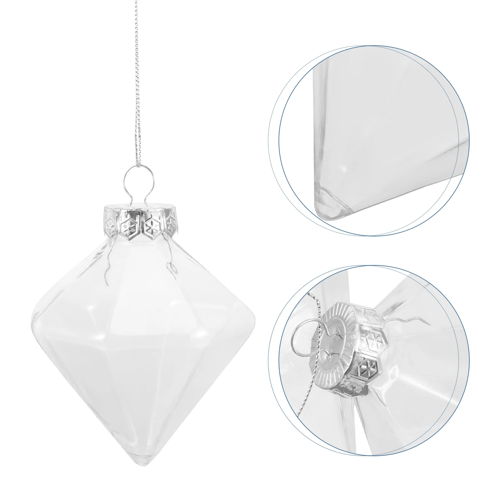 

12 Pcs Christmas Tree Ornaments Diamond Transparent Ball Decorative Balls Plastic Clear Fillable