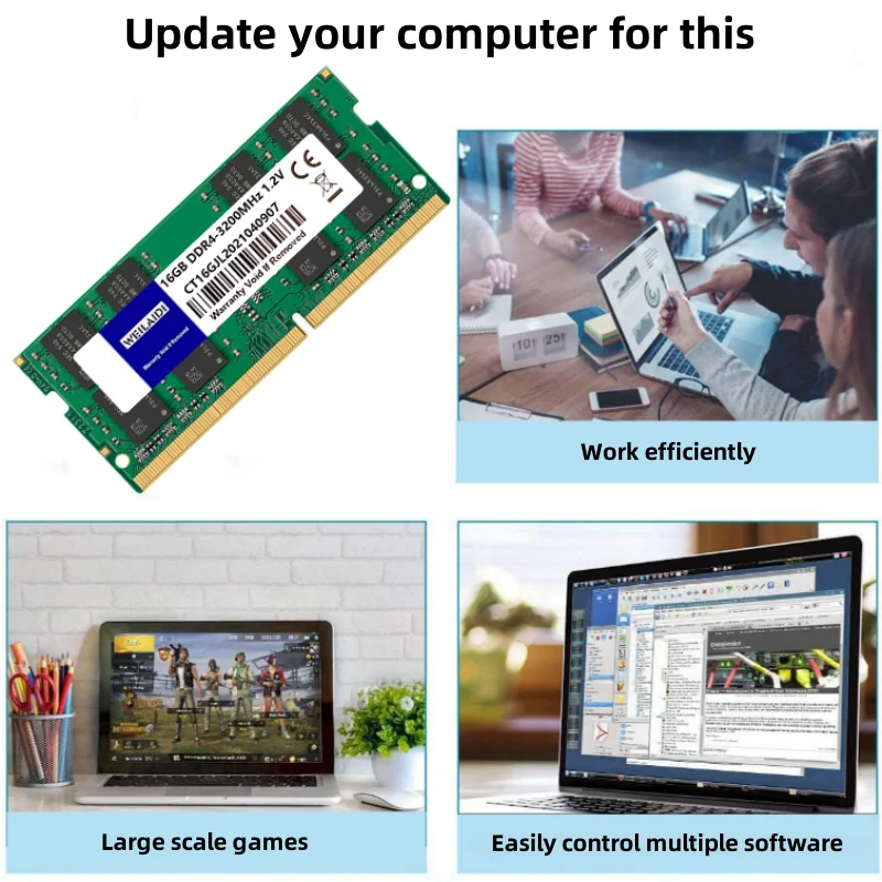 14600 Kf Barrette RAM DDR4 Crucial Pour Laptop | 8GB 16GB 2133-3200 MHz | SODIMM 260 Pins | Nouvelle Mémoire 8GB 16GB 2666MHz