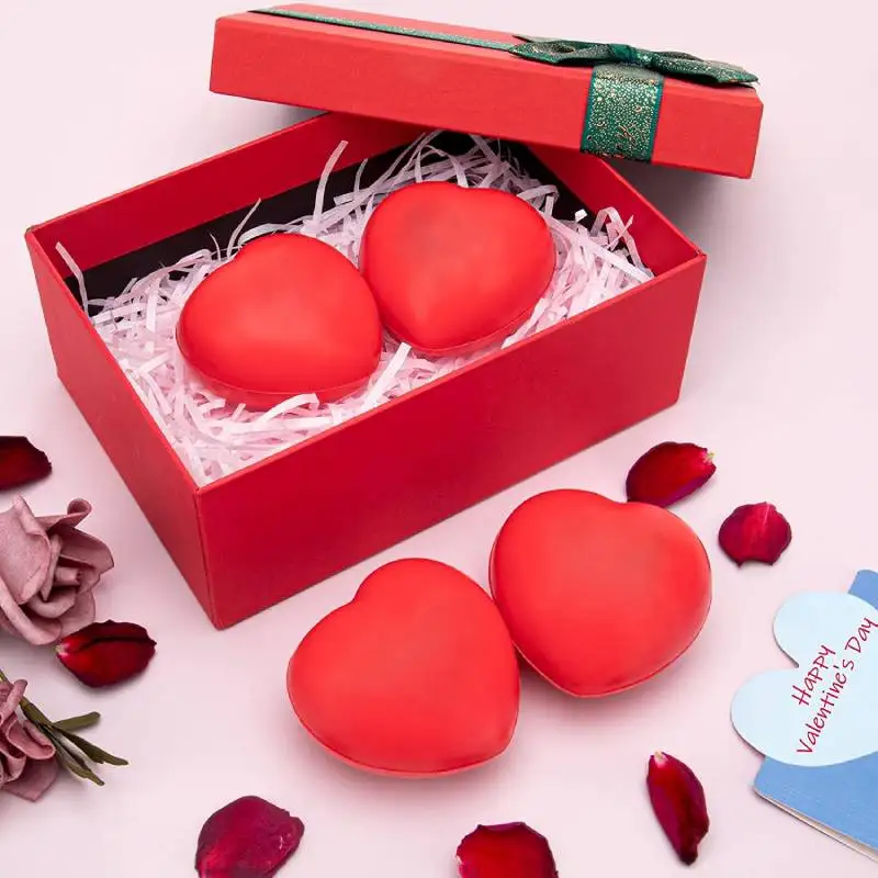 2pcs 7cm Heart Stress Balls Valentine's Day Heart DIY Mini Foam Balls Stress Relief for School Carnival Reward Party Favor fidget toys,fidget toy,fingertip stress relief toy,fingertip decompression toy,decompression tool toy