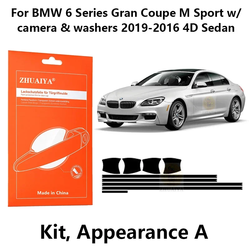 

Защитная пленка ZHUAIYA для красок дверной ручки, ТПУ PPF для BMW 6 серии Gran Coupe M Sport w 2019-2016 4D Седан