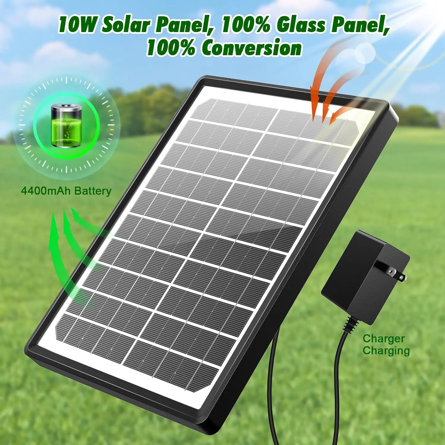 10W Solar Water Fountain – LED Colorful Lights 4