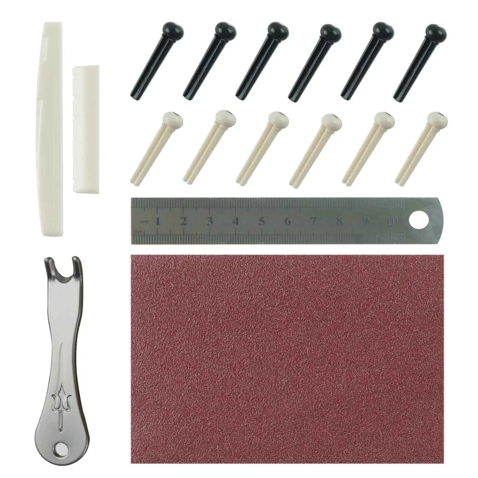 17PCsAcousticGuitarBridgePinsToolsGuitarBridgeSaddleNut