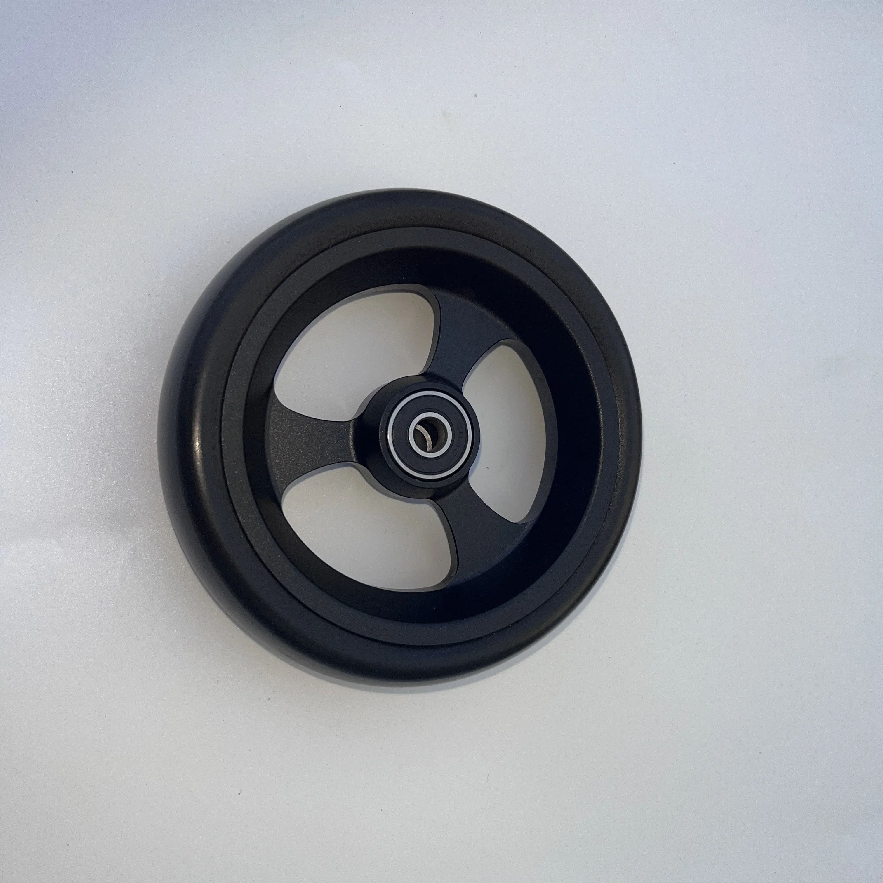 (1Pair) 5Inch Wheelchair Front Wheels Replacement, 5/16" Bearings Solid Polyurethane Tire for Sports Wheelchair