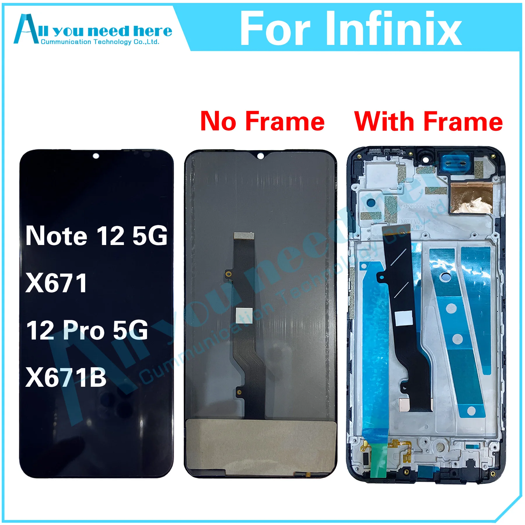 

100% Test For Infinix Note 12 Pro 5G X671 X671B LCD Display Touch Screen Digitizer Assembly Repair Parts Replacement