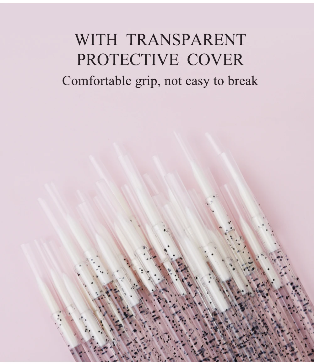 SAKURAHANA Kristall-Eyeliner-Bürsten für Wimpernverlängerung, individuelle Wimpernreinigungsbürsten, Lippenbürste, Mascara-Applikator-Werkzeuge – Detail 5