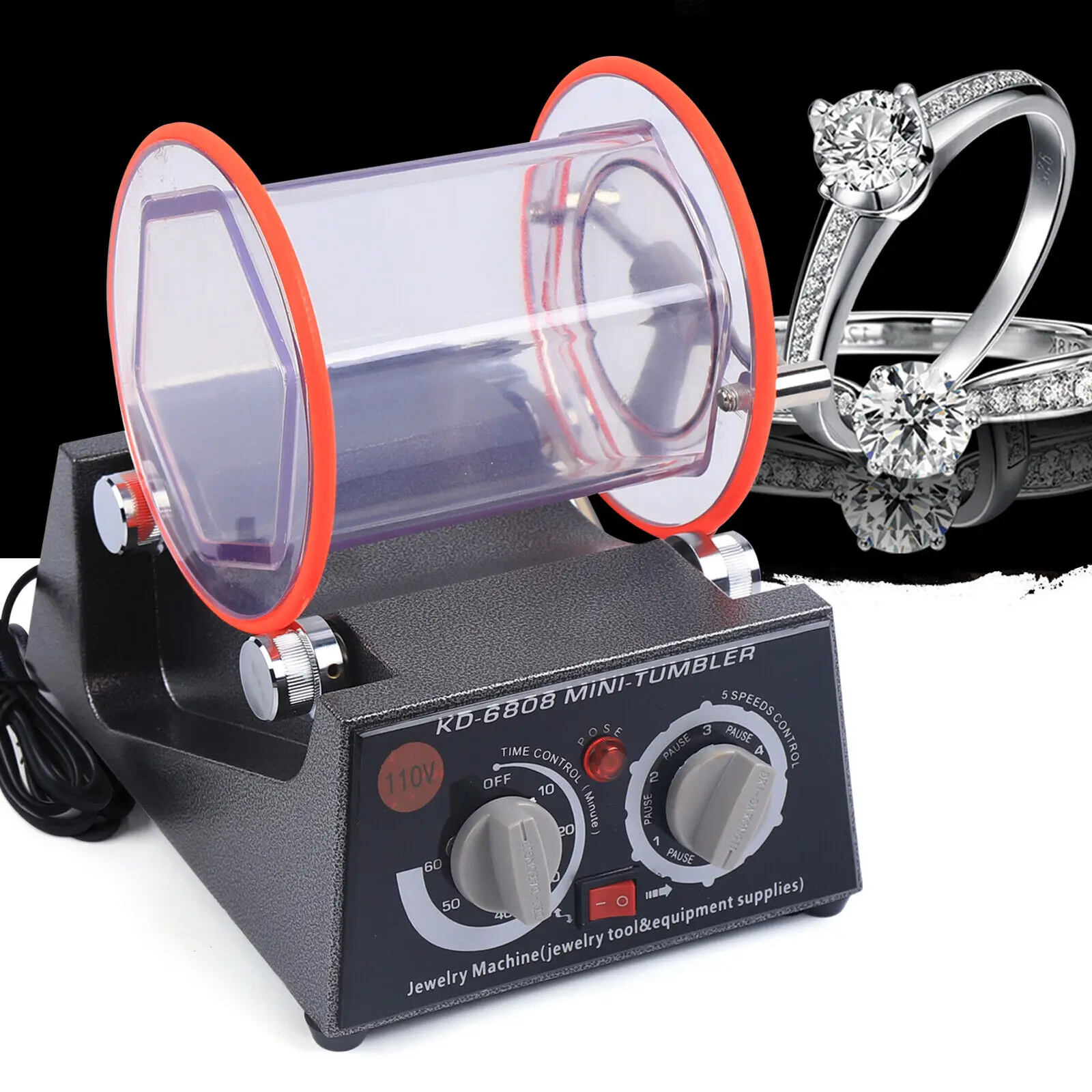 Rotary Tumbler Jewelry Polisher Machine Polishing Bead Finishing Machine 3KG 110V/220V Poliertrommel Poliermaschine 3
