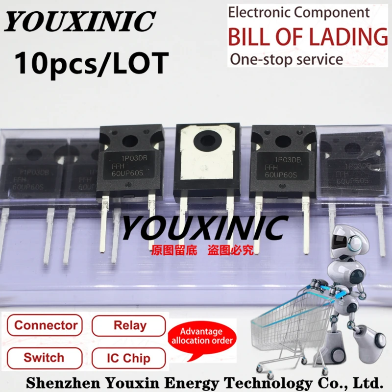 

YOUXINIC 100% New Imported Original FFH60UP60S 60UP60S TO-247 Fast Recovery Rectifier Dipolar 60A 600V