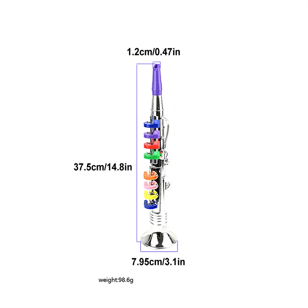 Kids Clarinet With 8 Colored Keys Preschool Universal Musical Playing Tool Simulation Instrument Interest Cultivation