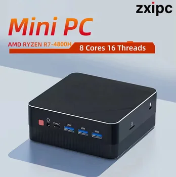 Mini PC Computer da gioco AMD Ryzen7 7530U R3 4300U 5500U Pocket Dual LAN WIFI6 4800H 5800H NUC Office DDR4 NVMe Quattro display 1