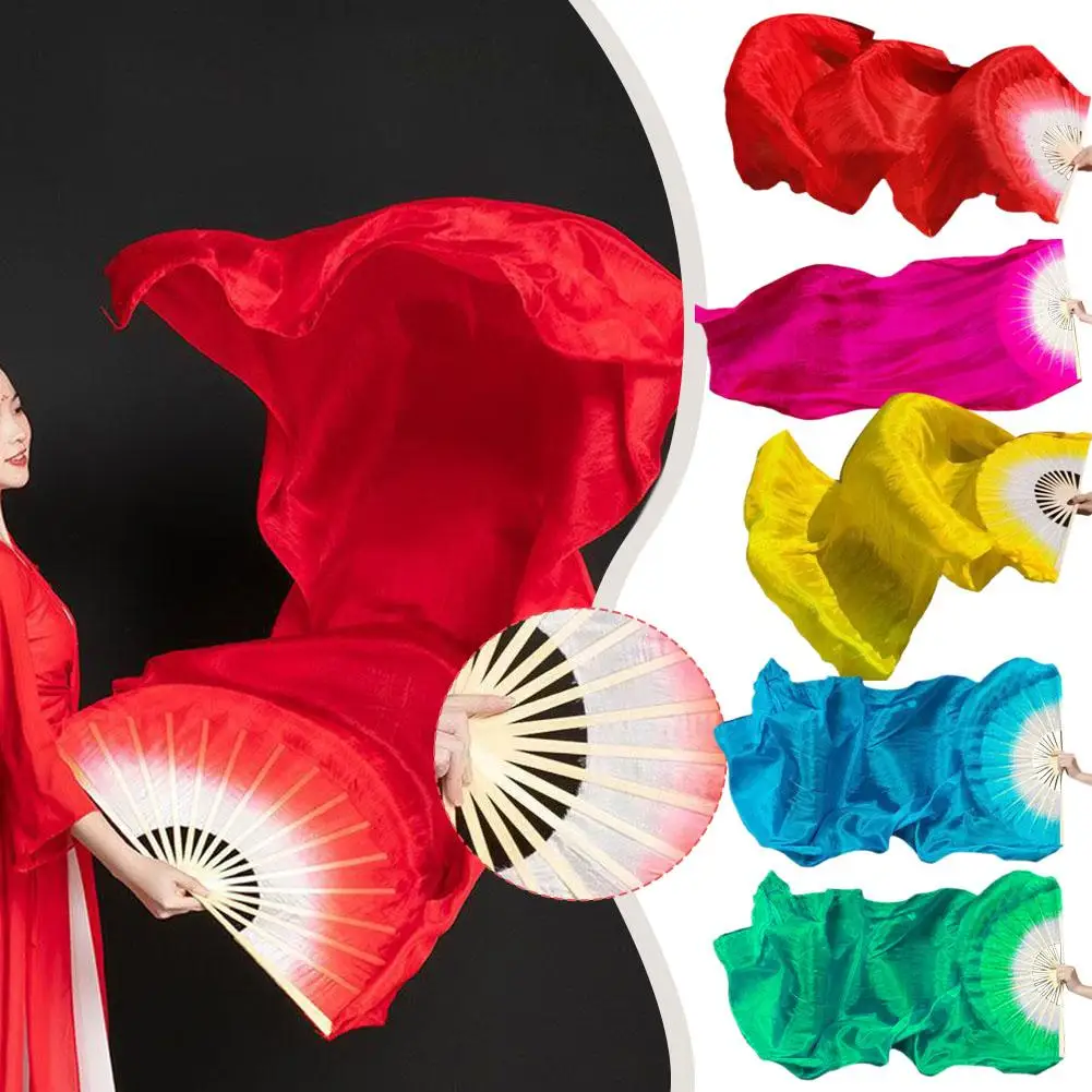 Grande Ventaglio Pieghevole Rosso Per Danza – 64 Cm – Telaio In Bambù E Tessuto Nylon – Amajiji