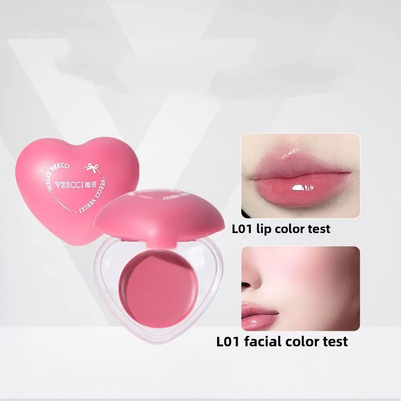 VEECCI Cute Makeup Korean Lip And Cheek Multi-Purpose Cream Natural Waterproof Lip Glaze Blusher Palette Moisturizing Rouge