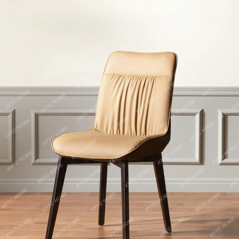

Solid Wood Dining Chair Modern Minimalist Oak Soft Pad Chair Small Apartment Restaurant Dining Chair