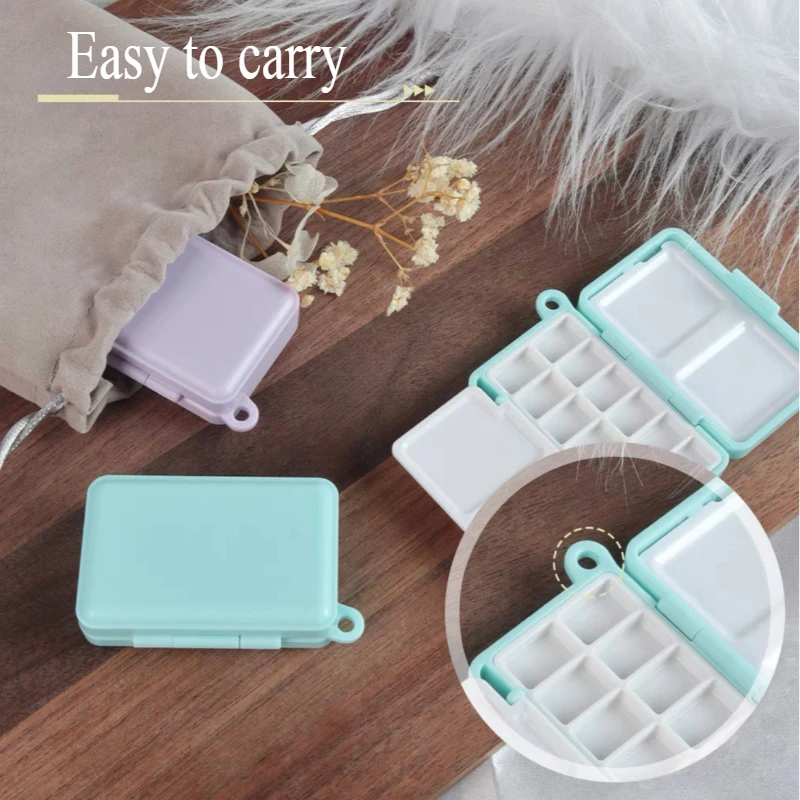 Empty Mini Portable Tri-fold Watercolor Paint Box 12 Grid Travel Palette Artist Beginner Professional Painting Art Supplies paint tray color palette watercolor palette