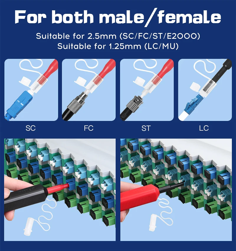FTTH Optical Fiber cleaning pen tool 2.5mm LC MU 1.25mm SC FC ST LC Connector Op