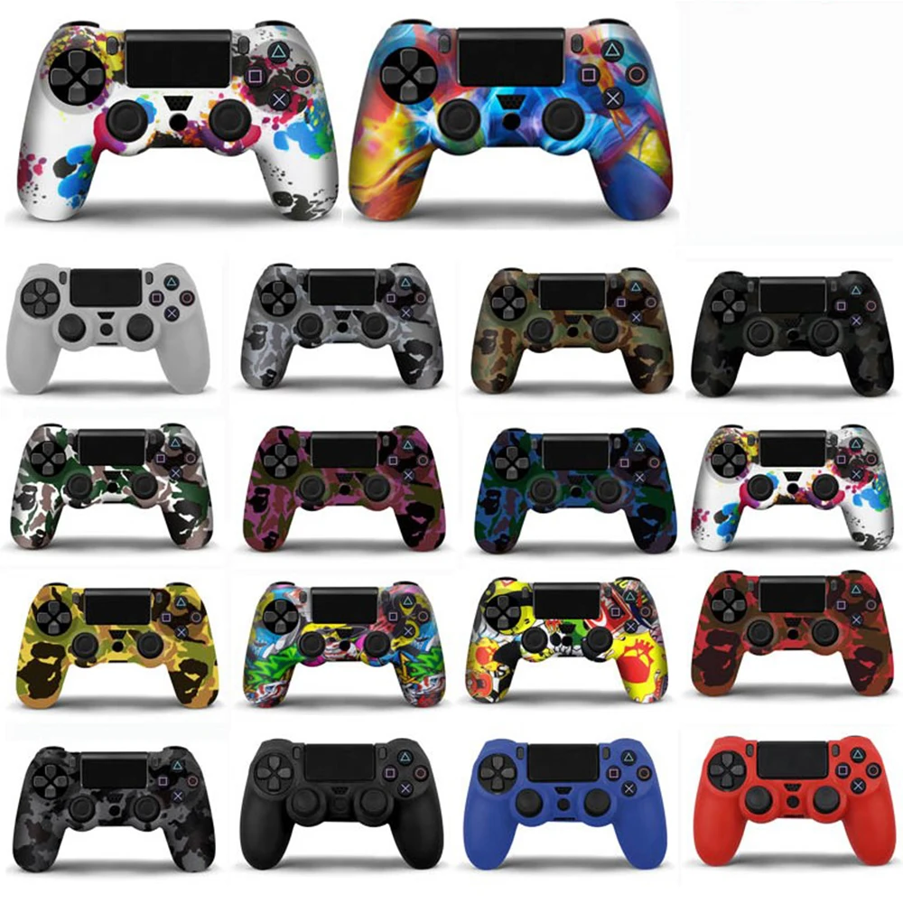 Etui silikonowe etui na SONY Playstation 4 PS4 kontroler ochrona skóry dla PS4 Pro Slim Gamepad Controle nakładki na przyciski