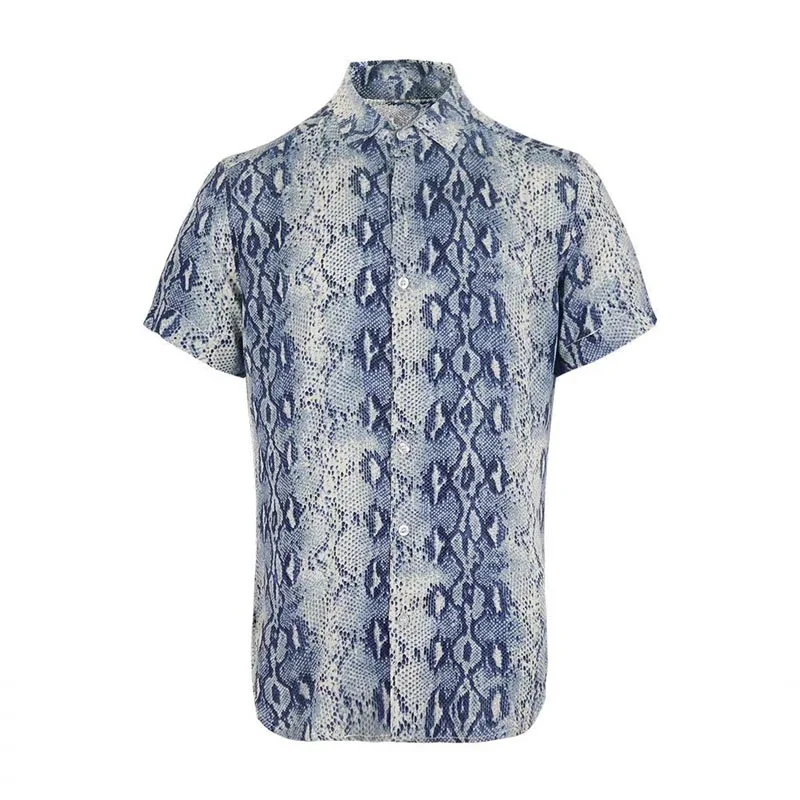 thumbnail image 1 of Camisas de playa con estampado de leopardo para hombre, camisas casuales con botones y manga corta con estampado 3D, blusas para hombre, camisetas de verano para hombre, 1 of 5