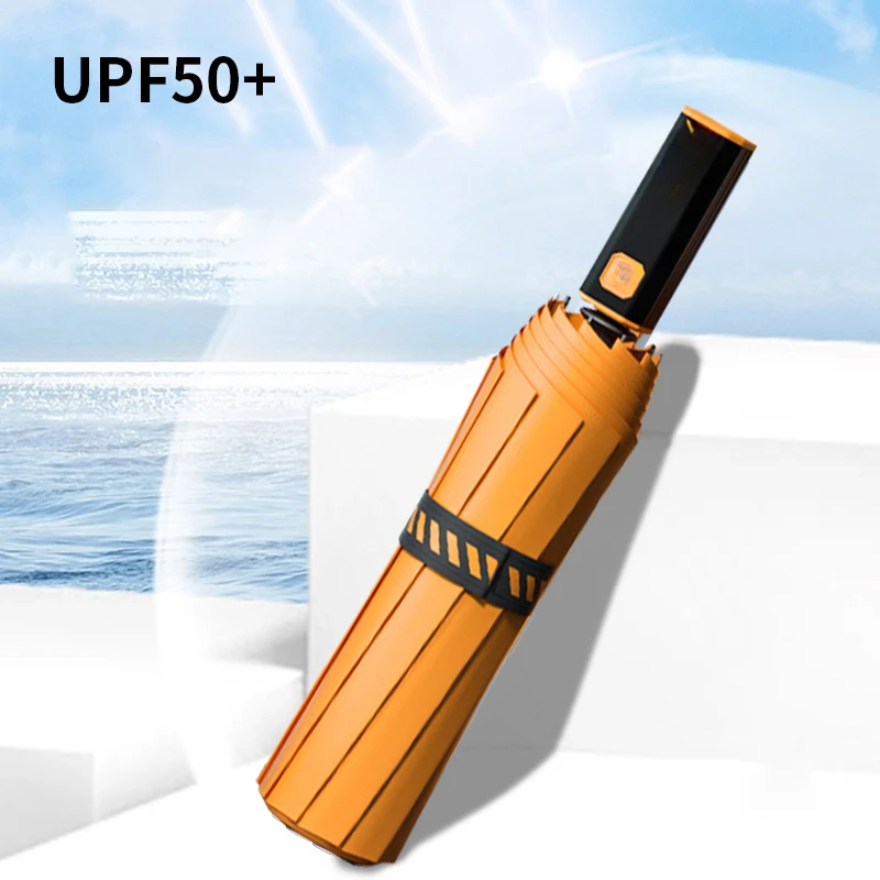 

Fashion Windproof Automatic Umbrella UV Umbrella For Rain and Sun Reinforce Outdoor Business Umbrella 10K Strong Luxury Parasol