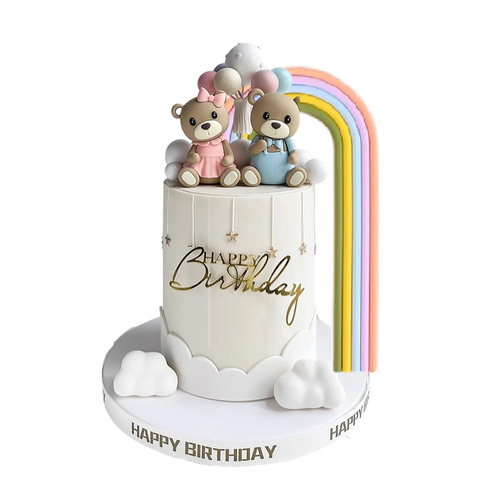 Colorful Rainbow Cake Toppers for Weddings, Baby Showers, and Birthday Parties