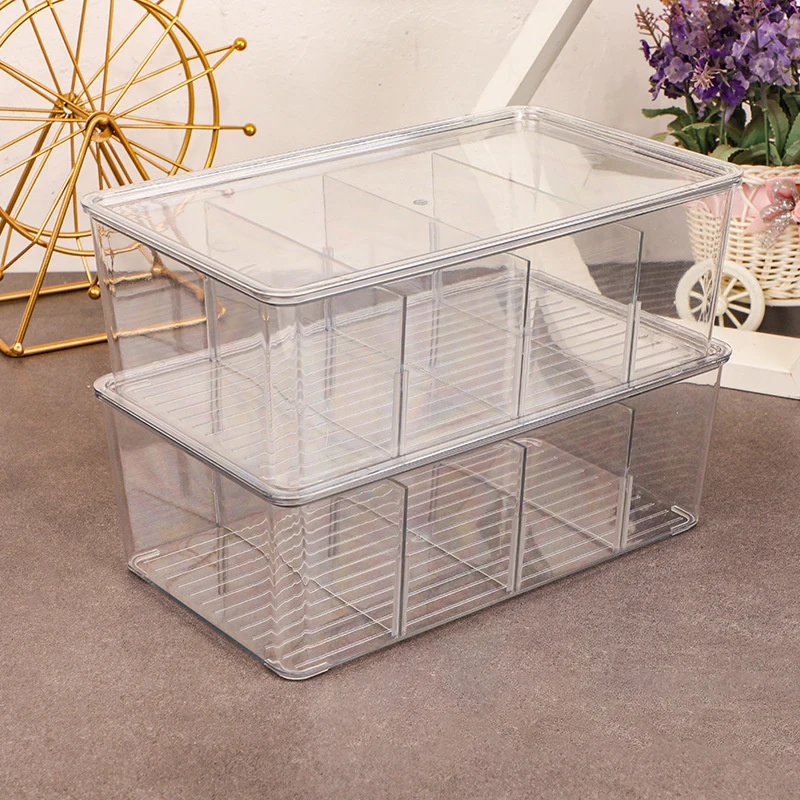 Tea Bag Storage Box Office Multifunctional Storage Box with Lid Acrylic Organizer Coffee Bag Compartment Box 2