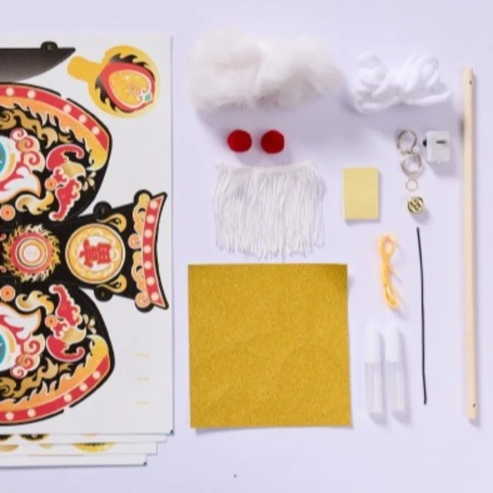 2026 New Year Lion Dance Lantern Waterproof Ancient New Year Lantern Handheld with Tassel Handmade Lantern Childrens Craft