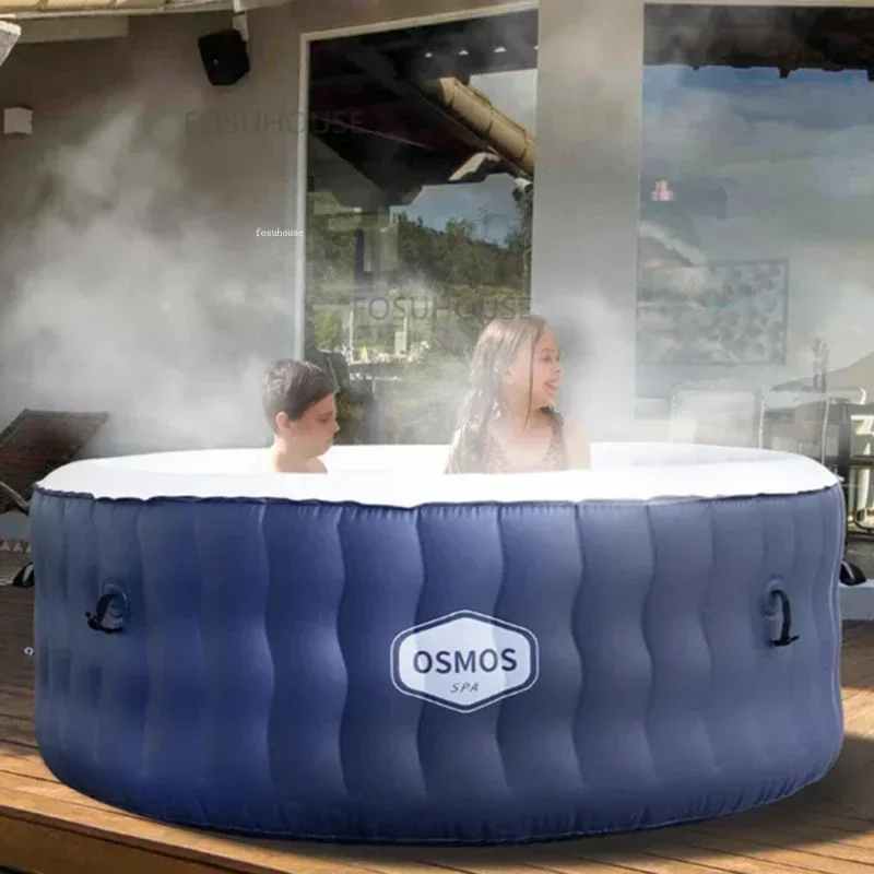 Round Hydromassage Bath Household Bathtubs Whirlpool Inflatable Folding Adult Portable Bathtub Whirlpool Massage BathtubZAQ 2