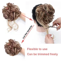 Chignon synthétique court ondulé bouclé désordonné élégant, pièce de cheveux à clip, chignon en désordre, extensions de cheveux pour femmes 4