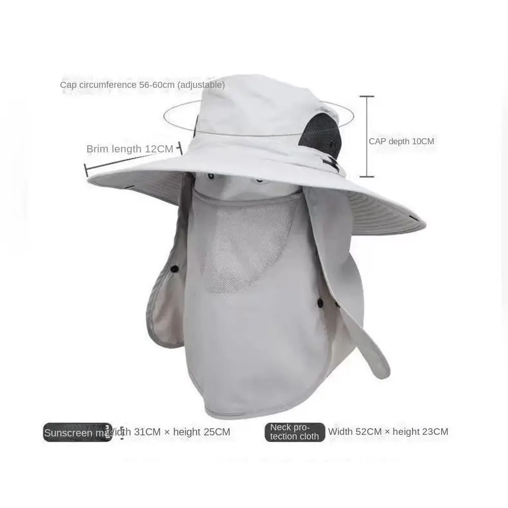 1 szt. Pokrowiec na pełna twarz kapelusz wędkarski czapka przeciwsłoneczna z maską kapelusz na lato alpinistycznej ochrony przeciwsłonecznej anty UV kapelusz turystyczny kobiet mężczyzn