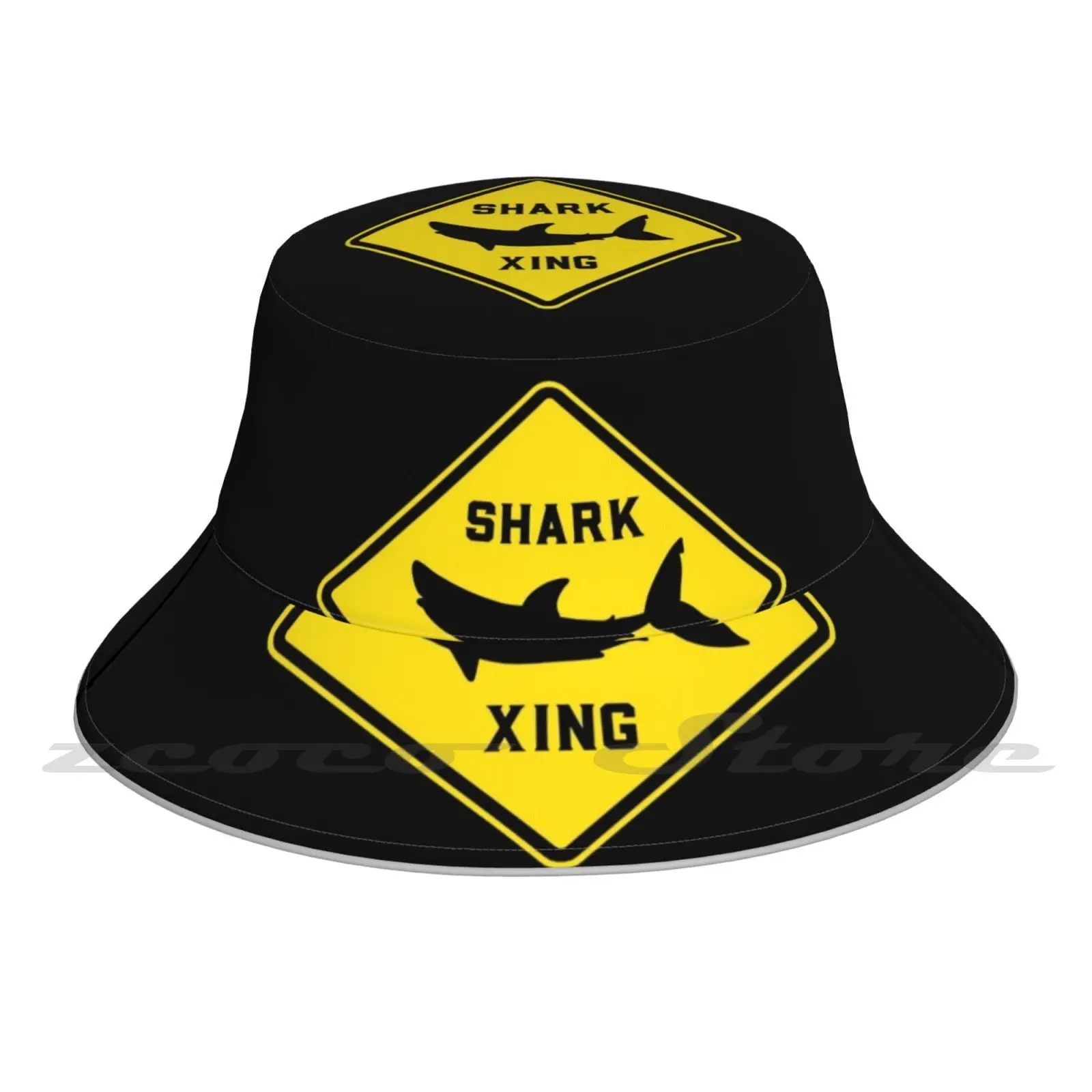 

Shark Xing Street Sign Bucket Hat Outdoor Sports Breathable Present Fashion Cap Shark Sharks Shark Dangerous Sharks Sharknado