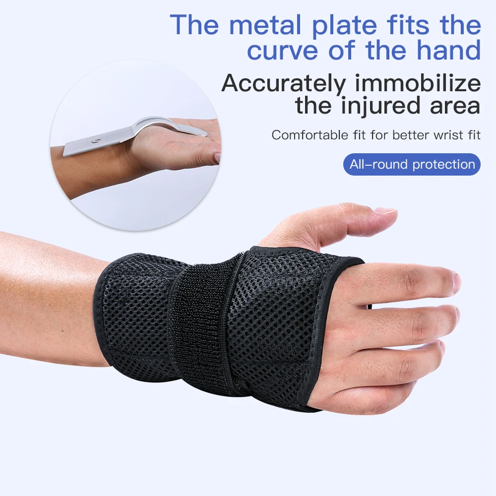 2 Piece Wrist Splint Carpal Tunnel Protector Wrist Support Hand Brace Palm Wrap Wrist Injury Fracture Fixed Orthopedic Wristband