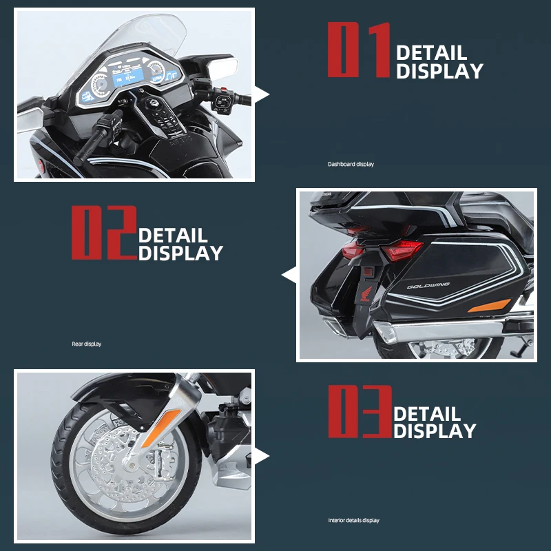 Welly 1/18 2020 Honda Gold Wing Druckguss-Motorradm Produktbild-Vorschau 7