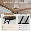 Lift Top Coffee Table, Square Coffee Table with Hidden Storage, Farmhouse Wood Table with Charging Station and Barn Door for Li 5
