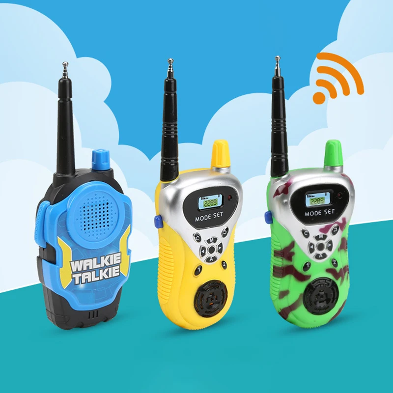 2Pcs/Set Walkie Talkies 50M Mini 2Ch Radio Phone for Kids Portable Handheld Children Outdoor Electronic Interphone Toys 2