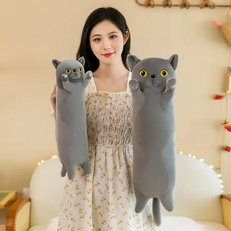 Kawaii Squishy Long Cat Roll Pillow Plush (100cm)