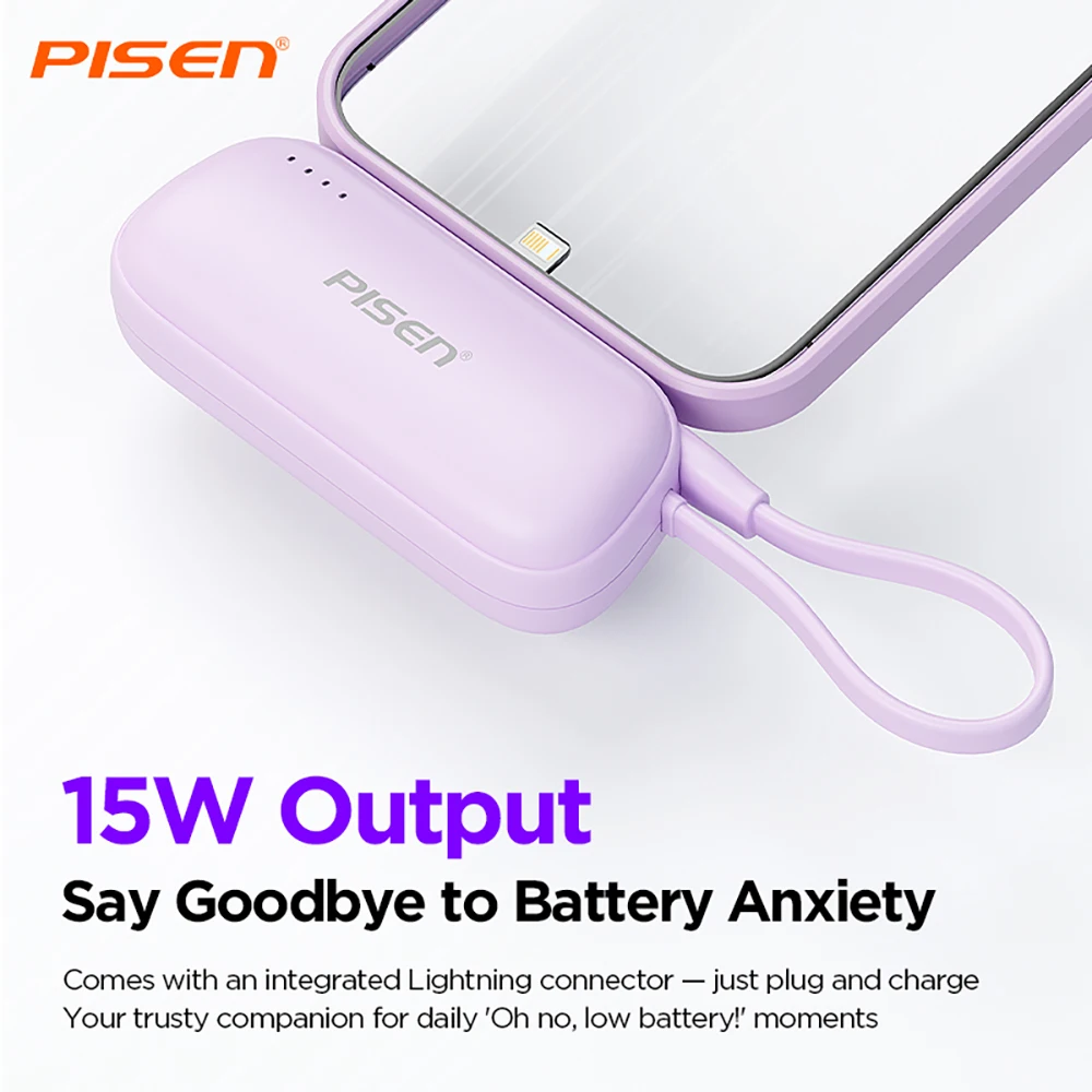 PISEN Power Bank 15W Portable Fast Charging for iPhone