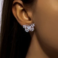 AnuJewel D Color 1.6mm Moissanite Butterfly Stud Earring