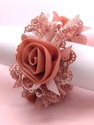 Elegant Pearl Flower Hair Scrunchie - Stylish Korean Hair Accessory (F Orange)