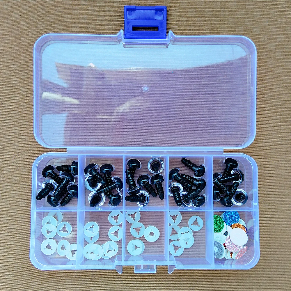 30pcs 3D DIY Glitter Plastic Safety Eyes For Crochet Toys Amigurumi Mixed Color Crafts Doll Eyeball 9/10/12/14/16mm 4