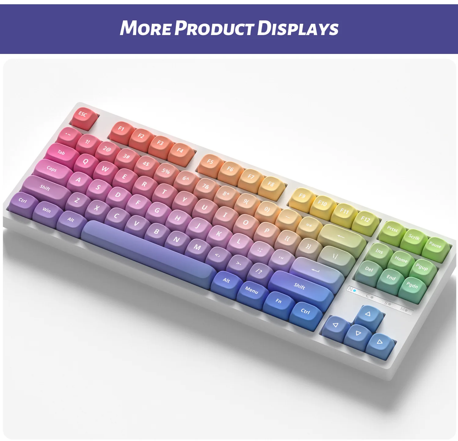 Purple Tide 121-Key PBT Keycap Set in MOA Profile, DYE-SUB