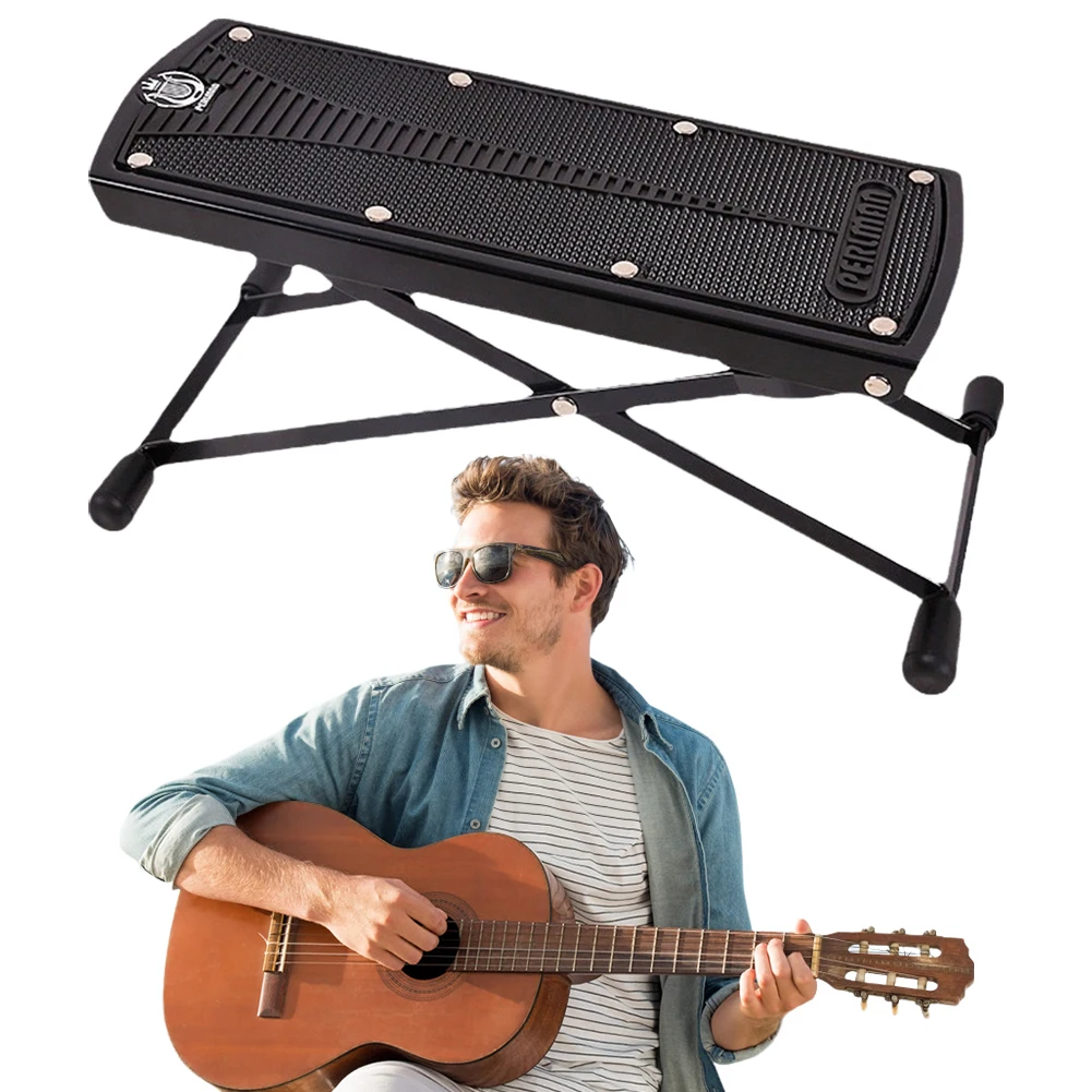 Foldable Guitar Pedal 6 Position Height Guitar Rest Step Footstool Guitar Foot Rest for Classical Guitar Player