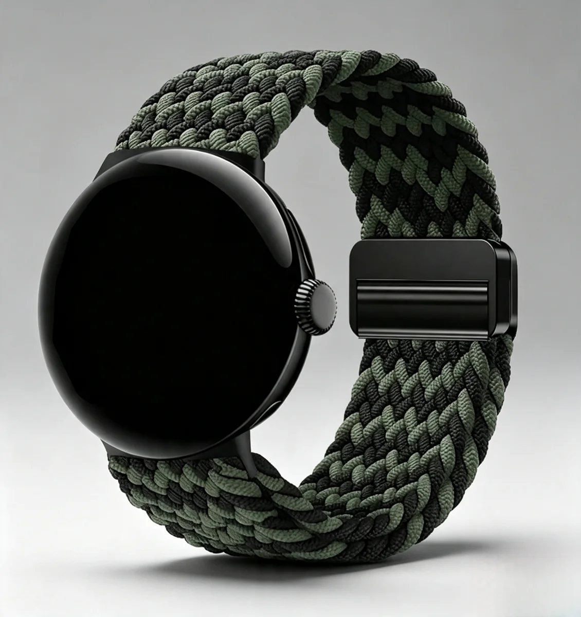 Nylon Elastic Braided Solo Loop Strap for Smartwatch - Adjustable Bracelet Band