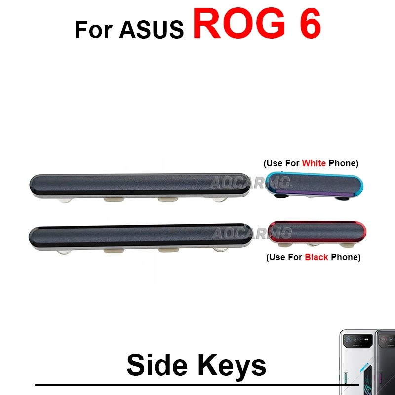 Blue Red Black For ASUS ROG Phone 6 Rog6 Power On OFF Volume Buttons Side Key Replacement Part
